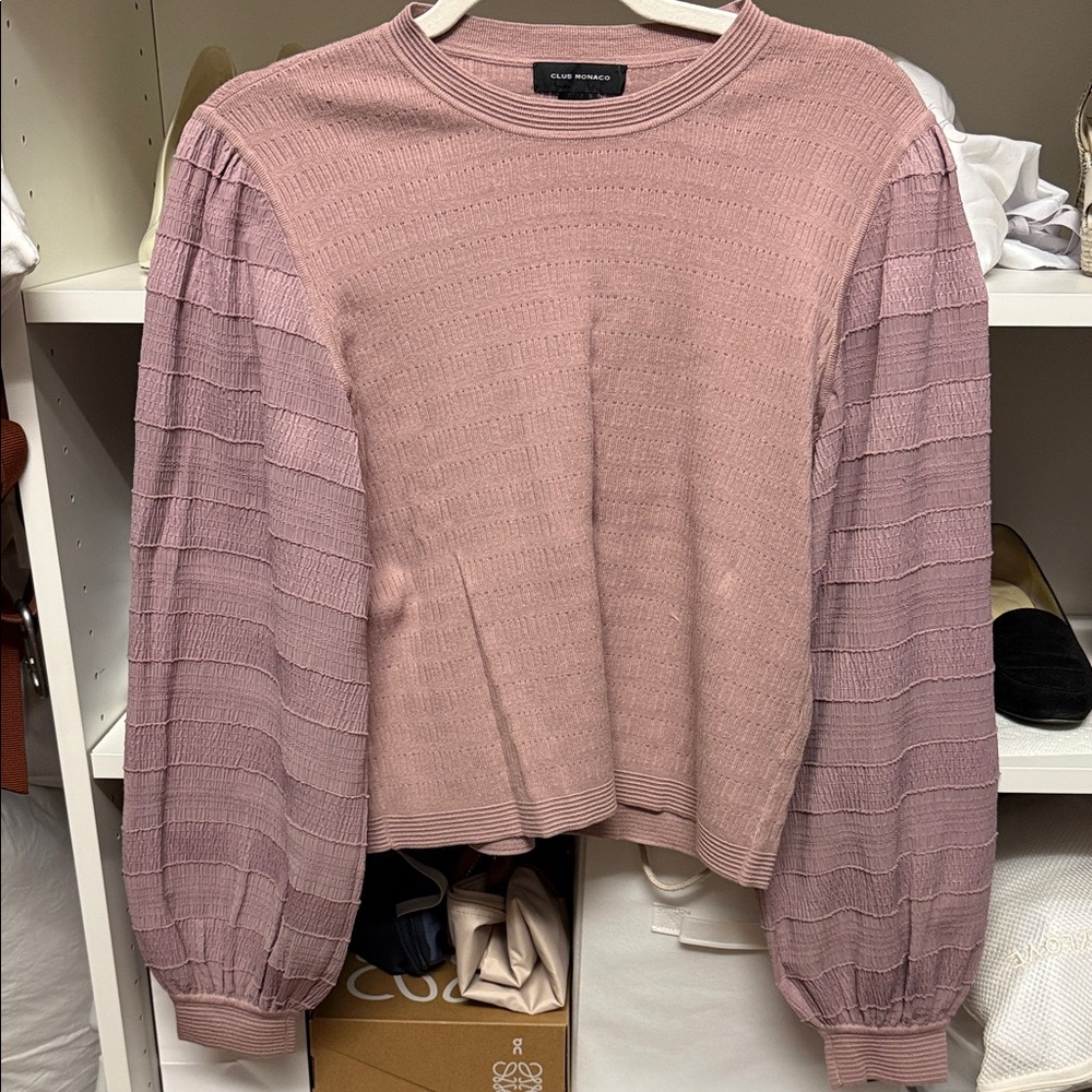 Club Monaco Mauve Ribbed Knit Top